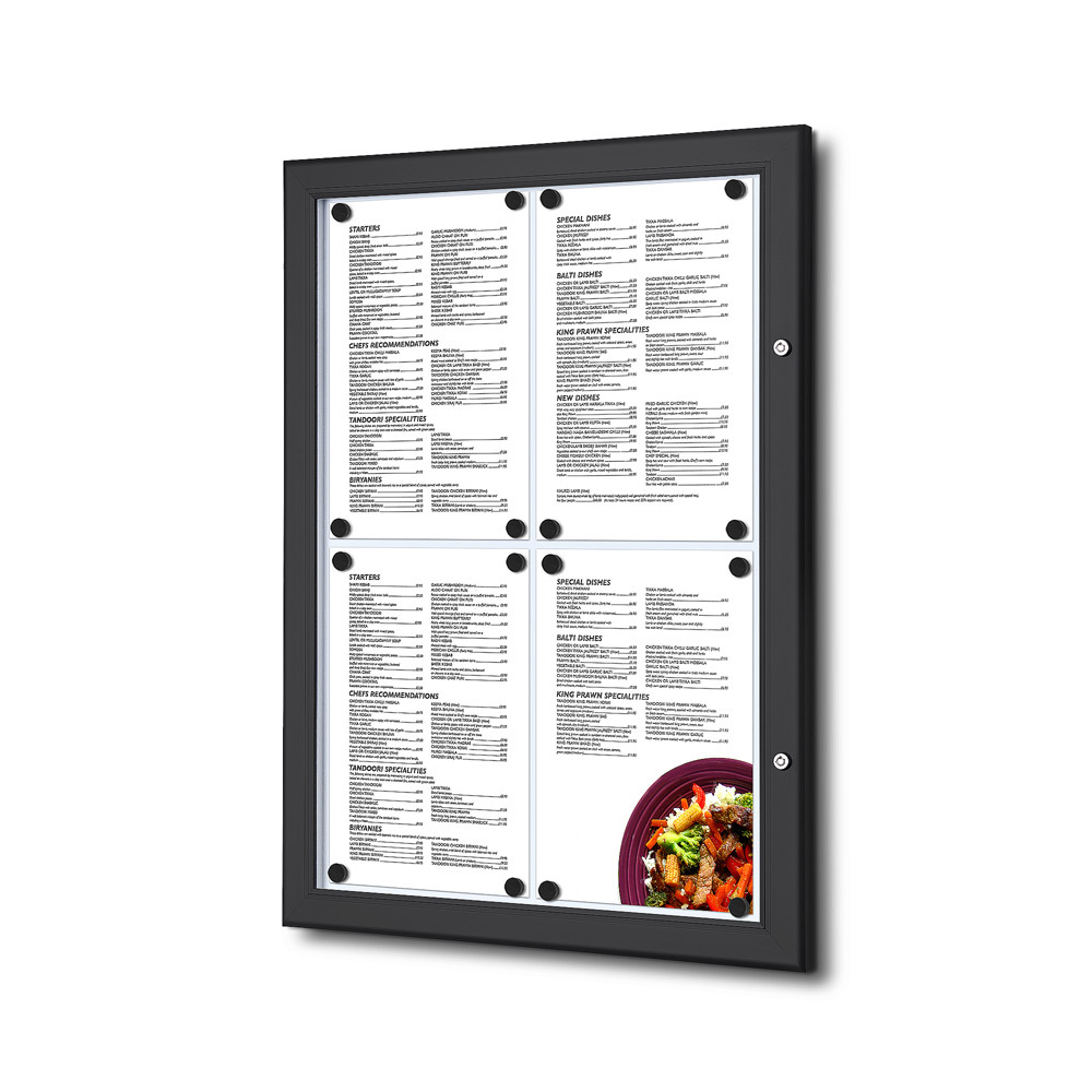 Outdoor Menu Display Case Black / LED