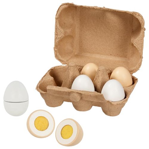 Eier mit Klettverbindung in Eierpappe