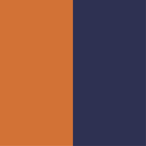 Attenzione arancione-blu scuro